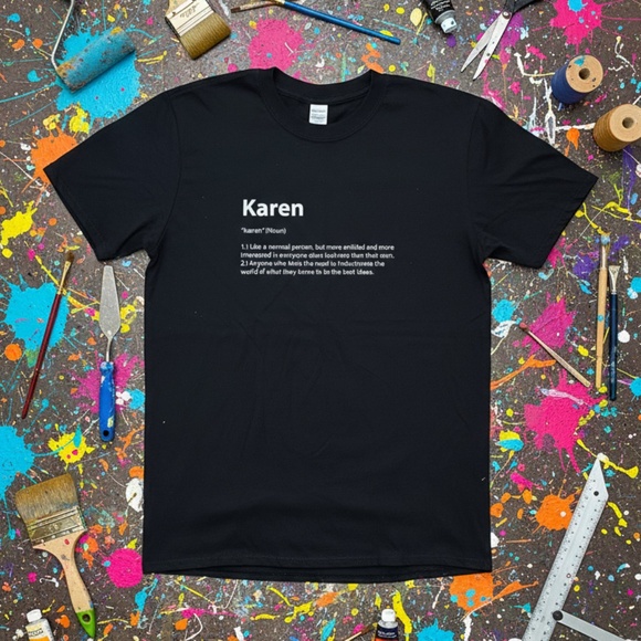 Gildan “Karen Definition” Graphic Tee Black Regular - Picture 1 of 7